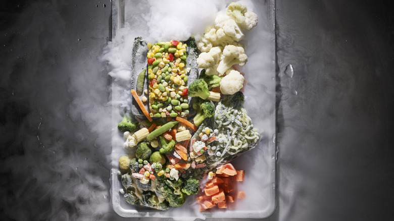 Légumes congelés à base d'azote liquide
