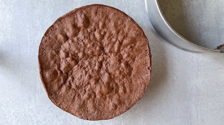 Gâteau au chocolat italien gluant sans farine à côté de Springform Pan