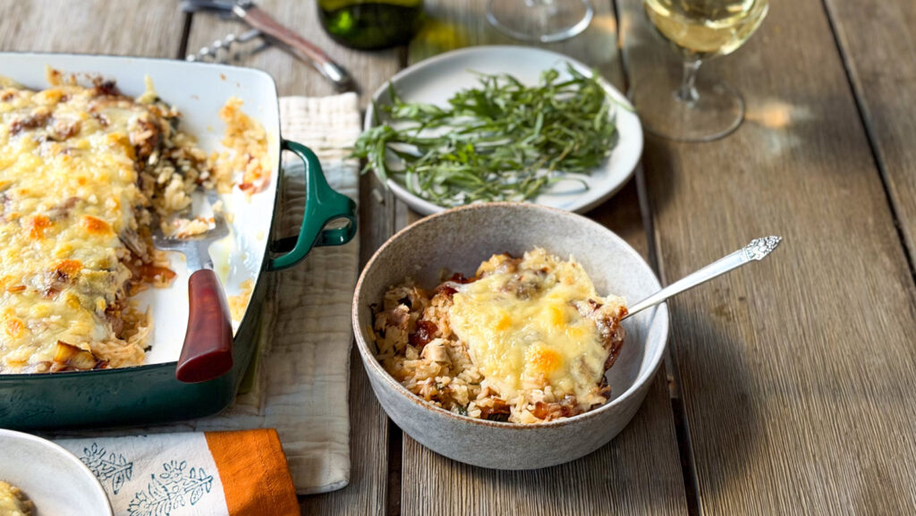 Recette de cocotte de poulet et de riz à l'oignon français