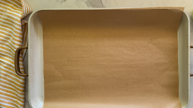 plaque à pâtisserie tapissée