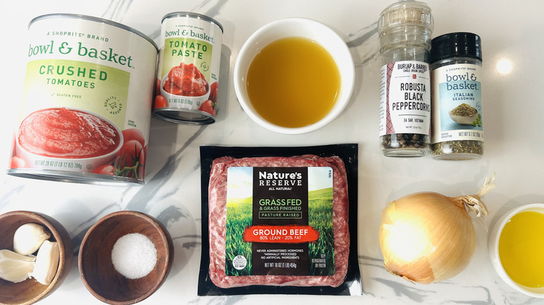 Ingrédients pour la recette bolognaise