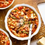 Soupe minestrone au poulet (avec poulet rôti !)