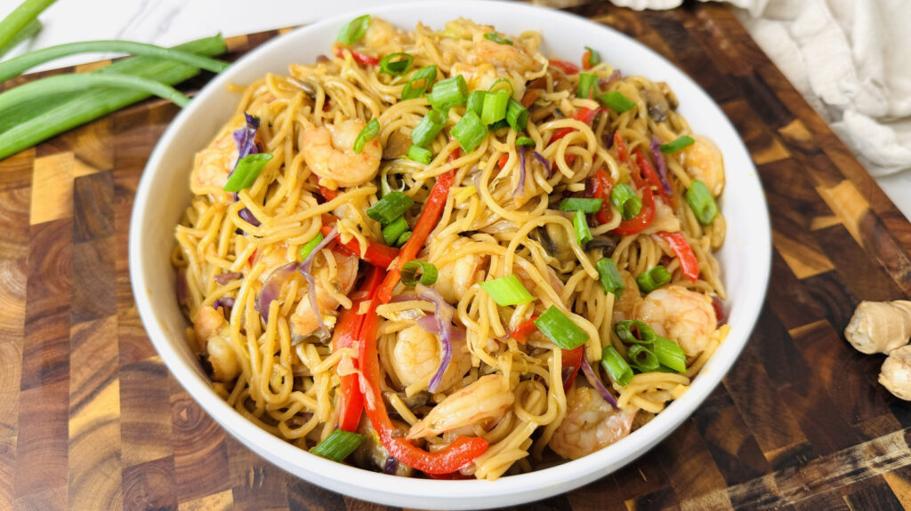 Recette Lo Mein aux crevettes