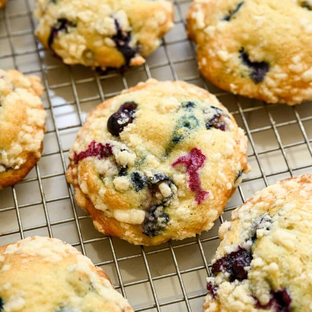 Dessus de muffins aux bleuets