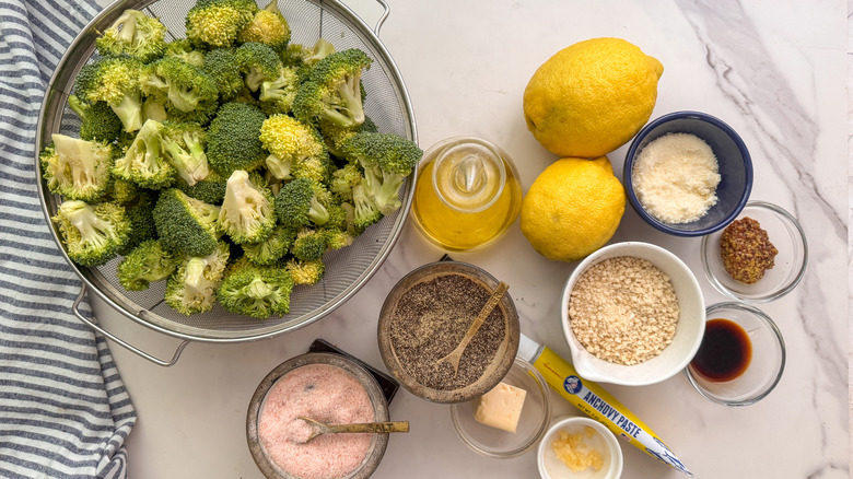 Ingrédients du brocoli rôti à la façon César