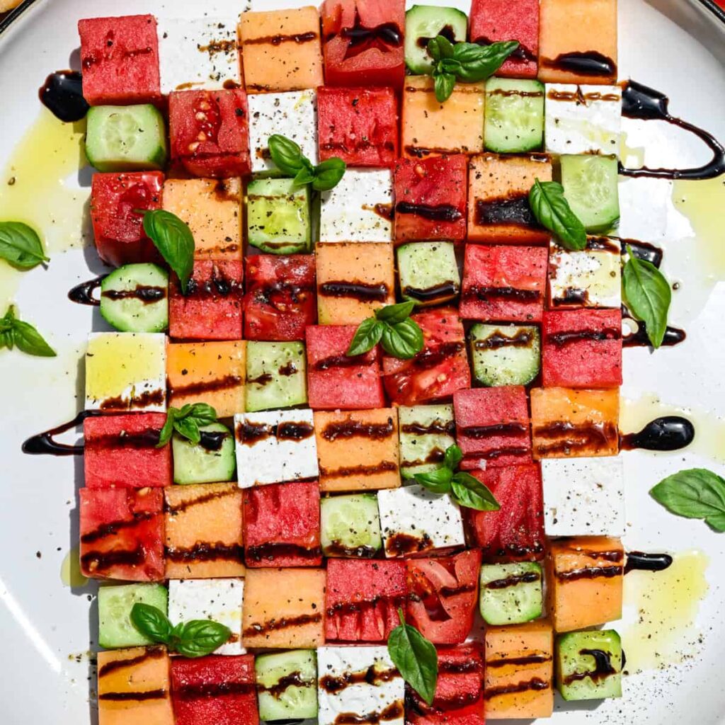 Salade de damier à la pastèque