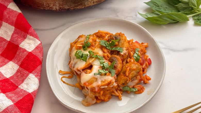 assiette de riz à pizza