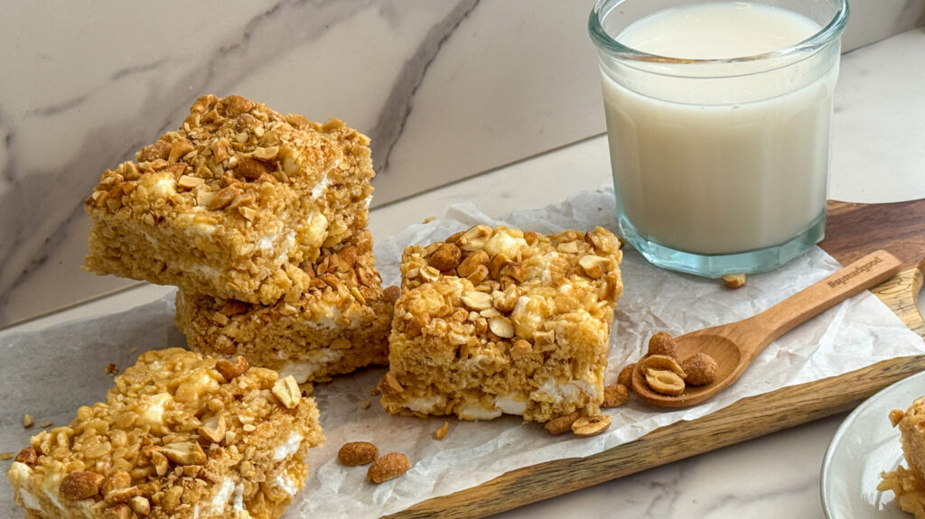 Recette de friandises Rice Krispie au miso et au beurre de cacahuète