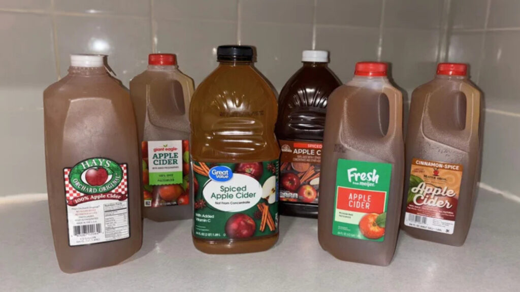 Le cidre de pomme acheté en magasin à ajouter à votre panier à chaque fois