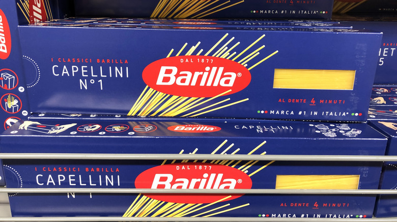 boîtes de pâtes barilla