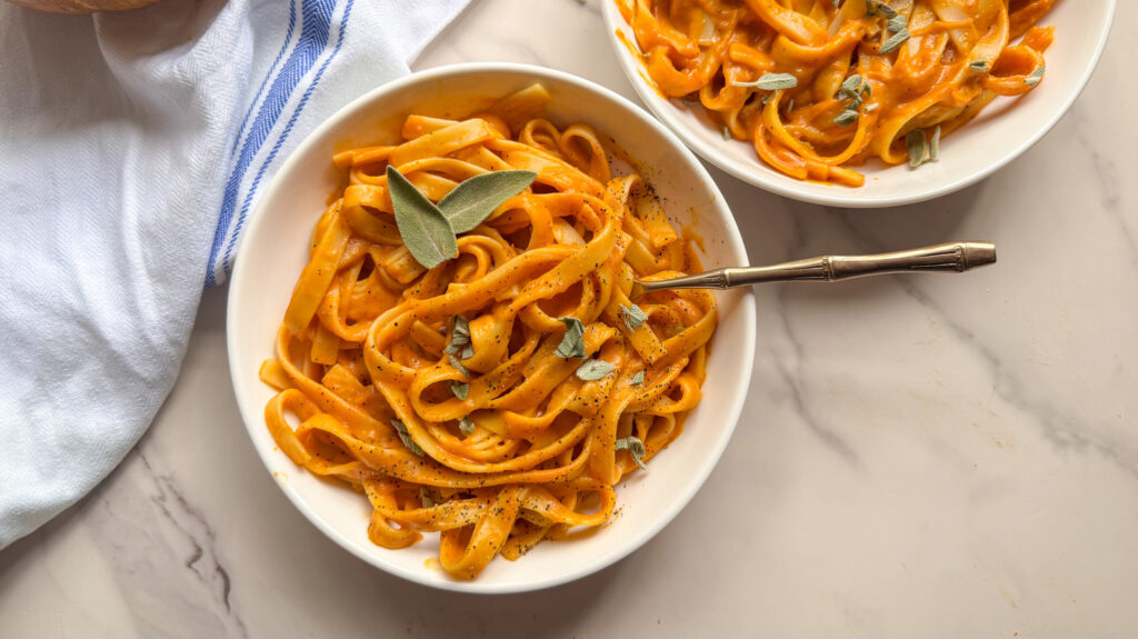 Recette de pâtes crémeuses à la citrouille